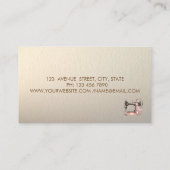  Gold Frame,Confetti Floral Sewing Machine Visitekaartje (Achterkant)