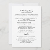 Gold Frame Green Mariage Ceremony Programme (Dos)