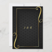 Gold Frame Luxe Golden Black Faire-part de mariage (Dos)