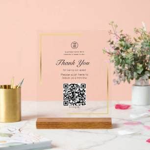 Gold Frame QR Code Laisser Un Avis Business Store