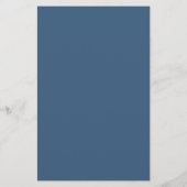 Gold Frame Simple élégant menu mariage bleu classe (Dos)