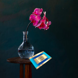 Gold Framed Elegant Professional Blue Ocean Visitekaartje