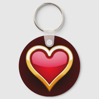 GOLD FRAMED HEART SLEUTELHANGER