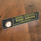 Gold Framed Naambordje (Zijkant)