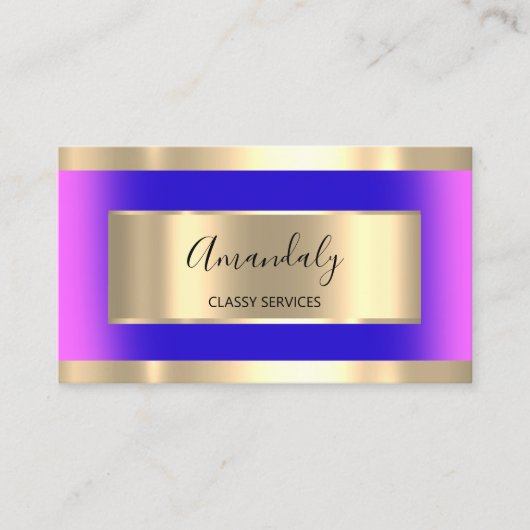 Gold Framed Professional Black Ocean Blue Roze Visitekaartje (Voorkant)