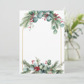 Gold-Framed Winter Wedding Invitation (Debout devant)