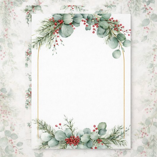 Gold-Framed Winter Wedding Invitation