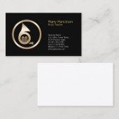 Gold French Horn Icon Musique Carte de visite ense (Devant / Derrière)