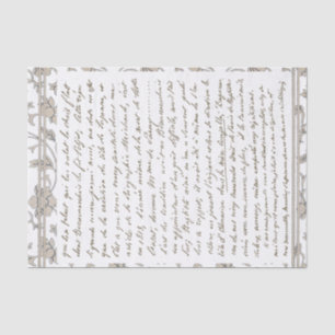 Gold French Script  Floral Chinoiserie Tissuepapier