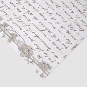 Gold French Script  Floral Chinoiserie Tissuepapier (Detail)