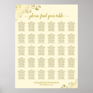 Gold Frills 30 tafel bruiloft Poster