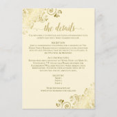 Gold Frills legant Gold op crème Weddenschap Informatiekaartje (Voorkant)