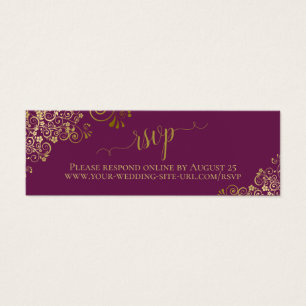 Gold Frills Magenta Plum Wedding Carte en ligne RS