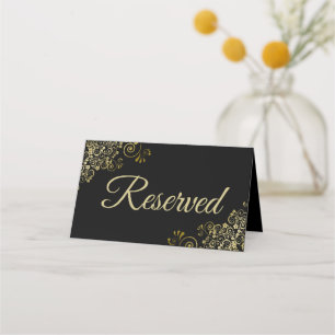 Gold Frills op Black Elegant Wedding Gereserveerd