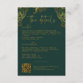  Gold Frills Script Wedding Details Informatiekaartje (Voorkant)