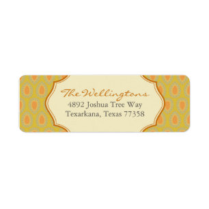 Gold Frilly Crest Return-adreslabel Etiket