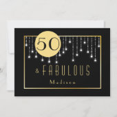 Gold Fun Fab 50th Birthday Invitation (Devant)