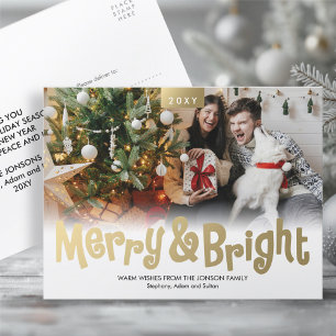 Gold Fun Joyeux Bright Photo moderne Carte postale