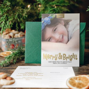 Gold Fun Joyeux et brillante photo moderne carte p