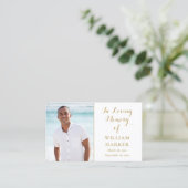 Gold funeral Memorial Prayer Cartes photos (Debout devant)