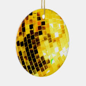 Gold Funky Disco Ball Keramisch Ornament (Rechts)