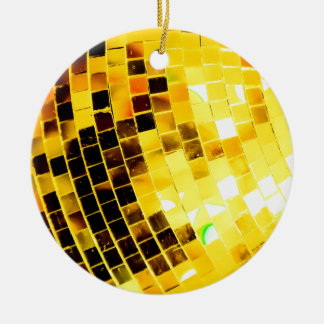 Gold Funky Disco Ball Keramisch Ornament