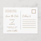 Gold Funny Kinder Photo Script Wedding Save the Da Aankondigingskaart (Achterkant)