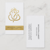 Gold Ganesh Indian God Yoga Studio Visitekaartje (Voorkant / Achterkant)