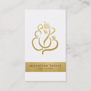 Gold Ganesh Indian God Yoga Studio Visitekaartje