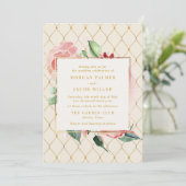 Gold Garden Floral Wedding Kaart (Staand voorkant)