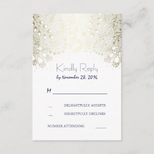 Gold Garden Flowers Mariage Cartes RSVP