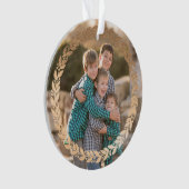 Gold Garland Elegant Photo et Monogramme Blanc (devant)