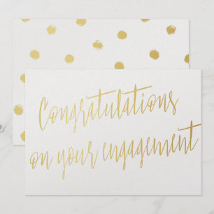 Gold "Gefeliciteerd met je verloving" Kaart