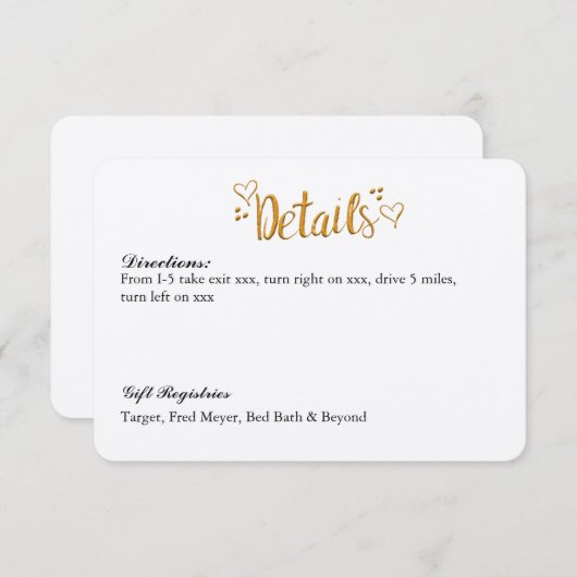 Gold, gelukkig altijd na het huwelijk, Kaart met d (Voorkant / Achterkant)