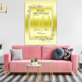 Gold Gem en Glitter 50th Golden Wedding Jubileum Canvas Afdruk (Insitu (Woonkamer))