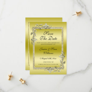 Gold Gem en Glitter 50th Golden Wedding Jubileum Save The Date