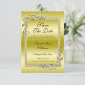 Gold Gem & Glitter 50th Golden Birthday Party Save The Date (Staand voorkant)