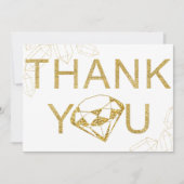 Gold Gem Photo Carte de remerciements fête d'anniv (Devant)