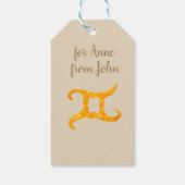 Gold Gemini Astrology Sign Cadeaulabel (Achterkant)