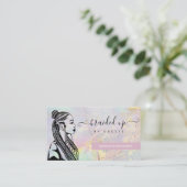 Gold Gemstone Braider Braid Carte de visite Stylis (Debout devant)