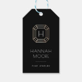 Gold Gemstone Monogram Logo | Joodse Labels Cadeaulabel (Voorkant)