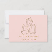 Gold Gemstones Pink Food Choice Carte de réponse R (Dos)