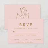 Gold Gemstones Pink Food Choice Carte de réponse R (Devant / Derrière)