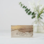 gold geode glitter visitekaartje (Staand voorkant)