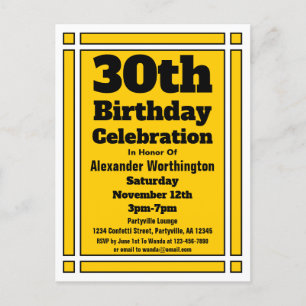 Gold Geometric 30th Birthday Invite Briefkaart