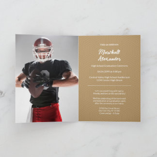 Gold Geometric Afstuderen Photo Invitation