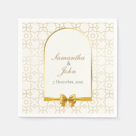 Gold Geometric Arch Art Deco Wedding Paper Napkins Servet