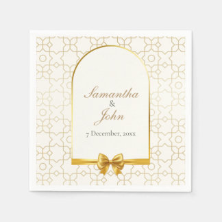 Gold Geometric Arch Art Deco Wedding Paper Napkins Servet