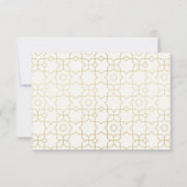 Gold Geometric Arch Wedding RSVP with QR Code (Achterkant)
