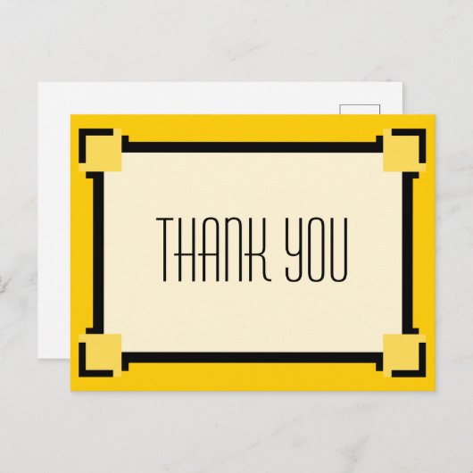 Gold Geometric Art Deco Dank u Briefkaart (Voorkant / Achterkant)